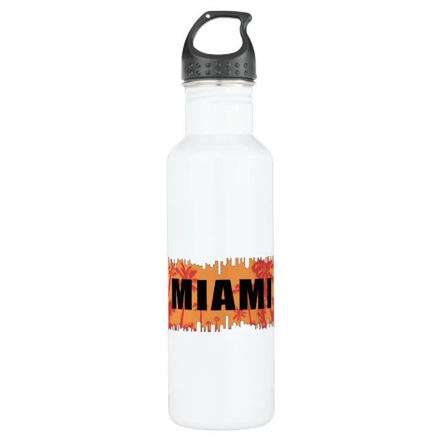 Botella De Agua Idea de regalo divertida en Miami USA City Citysca (Anverso)