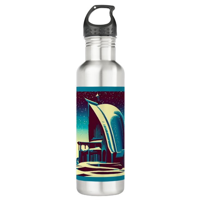 Botella De Agua Iglesia Futurista 1 de SF (Anverso)