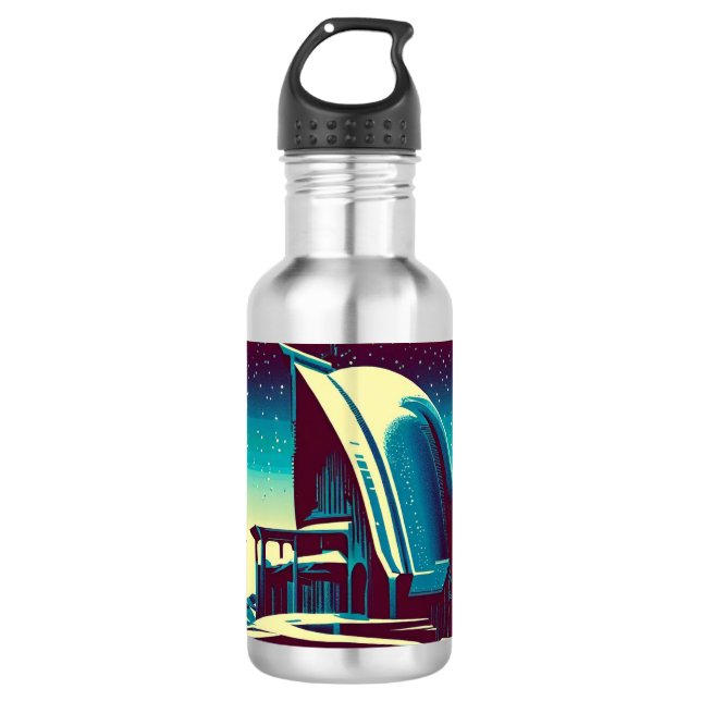 Botella De Agua Iglesia Futurista 1 de SF (Anverso)