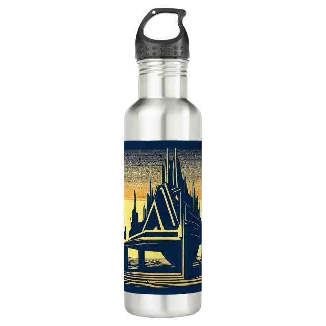 Botella De Agua Iglesia Futurista de SF 2 (Anverso)