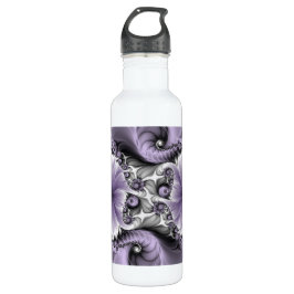 Botella De Agua Ilusión Lilac Resumen Arte Fractal Floral Fantasía
