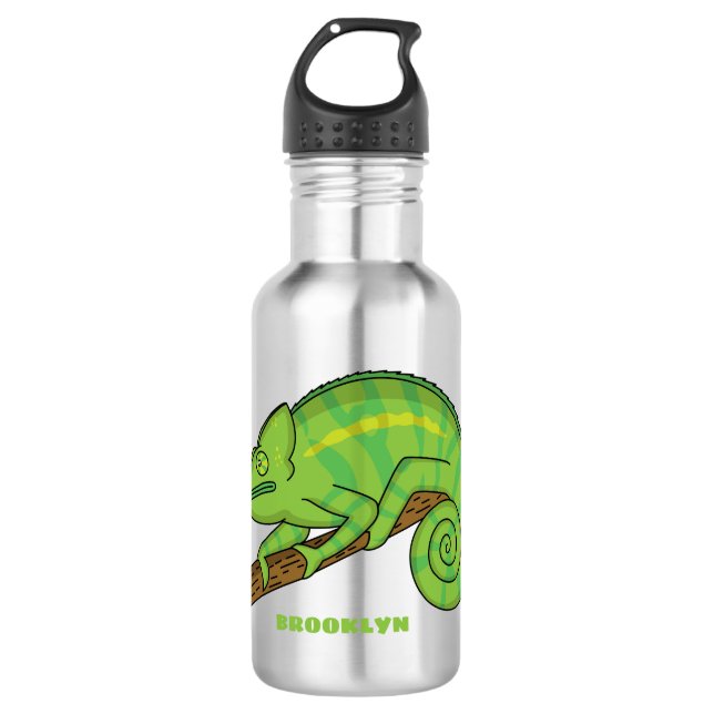 Botella De Agua Ilustracion Chameleon de Parson (Anverso)