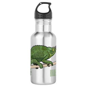 Botella De Agua Ilustracion chameleon personalizado de Jackson