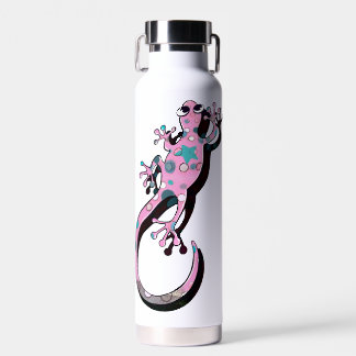 Botella De Agua Ilustración Colorida de Gecko | Lagarto Mínimo Ado