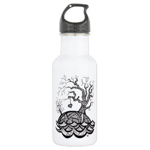 Botella De Agua Ilustracion complejo del árbol del corazón de la