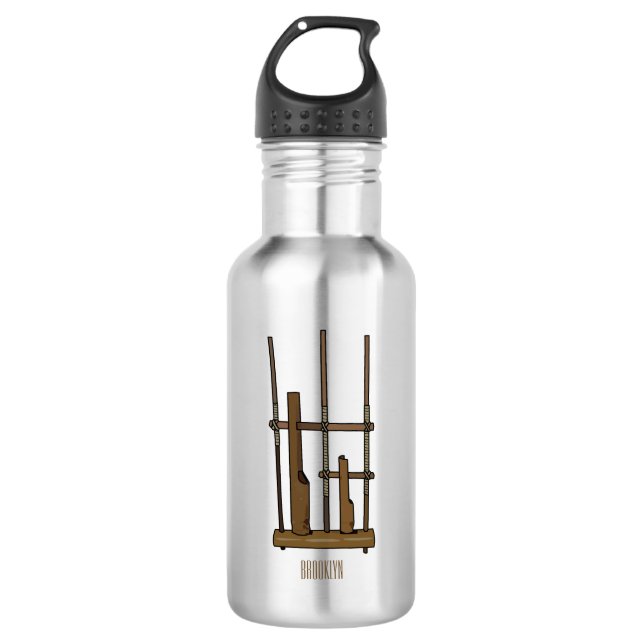 Botella De Agua Ilustracion de Angklung personalizado (Anverso)