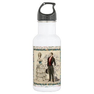 Botella De Agua Ilustración de boda victoriana vintage de 1844 