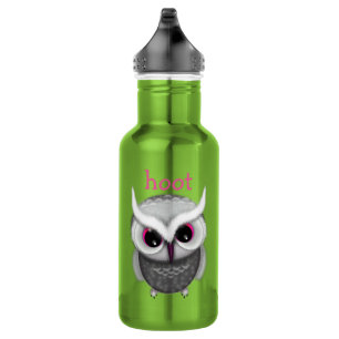 Botella De Agua Ilustración de búho manchado lindo Hoot