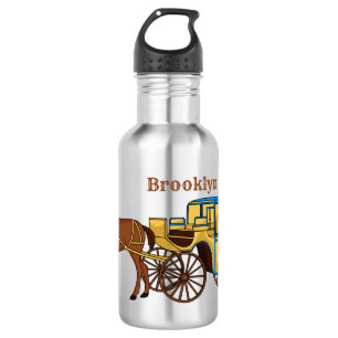 Botella De Agua Ilustracion de caballos y carruajes reales
