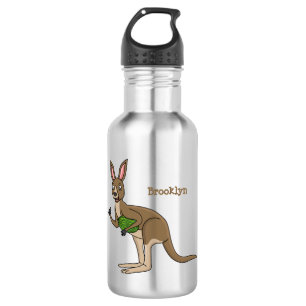 Botella De Agua Ilustracion de canguro australiano bastante feliz