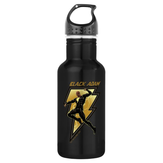 Botella De Agua Ilustracion de caracteres Black Adam Lightning Bol (Anverso)