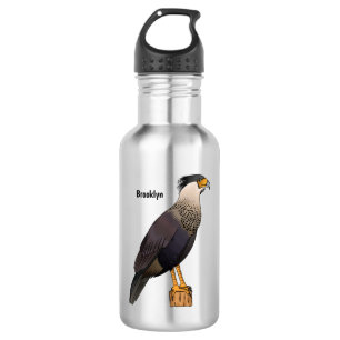 Botella De Agua Ilustración de dibujos animados de ave caracara cr