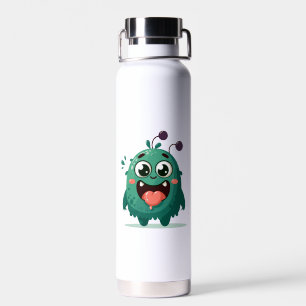 Botella De Agua Ilustración de dibujos animados de monstruo lindo