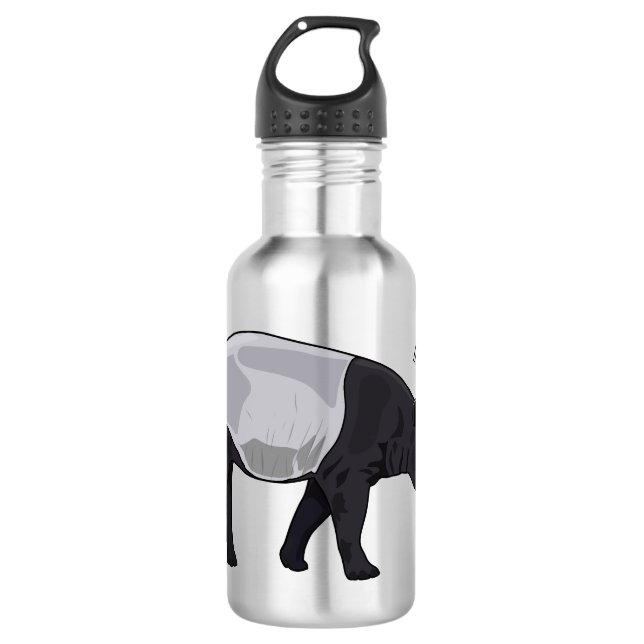 Botella De Agua ilustración de dibujos animados de tapir (Anverso)