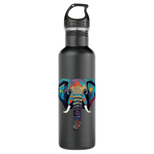 Botella De Agua Ilustracion de elefante bajo polilla