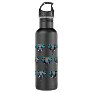 Botella De Agua Ilustracion de elefante bajo polilla