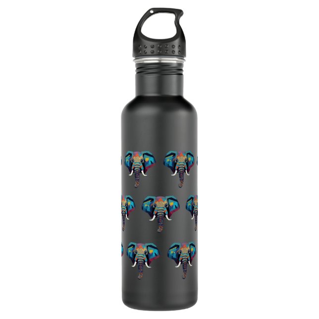 Botella De Agua Ilustracion de elefante bajo polilla (Anverso)