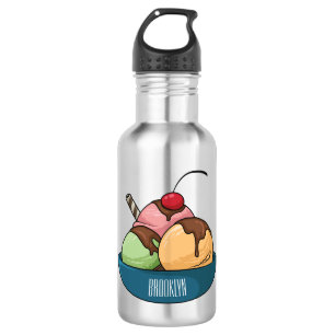 Botella De Agua Ilustracion de helado personalizado