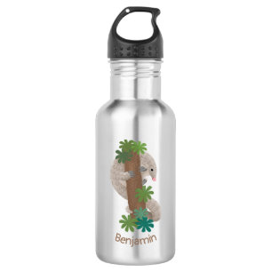 Botella De Agua Ilustracion de hormigón de pangolin feliz
