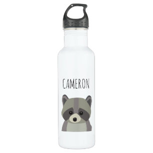 Botella De Agua Ilustracion de mapache moderno y personalizado
