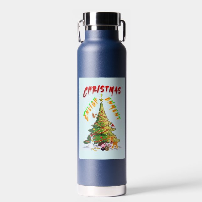 Botella De Agua Ilustración de navidades (Delantero)