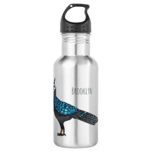 Botella De Agua Ilustracion de pájaro faisán palawan personalizado