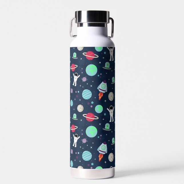 Botella De Agua Ilustración de patrón espacial (Delantero)