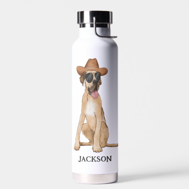 Botella De Agua Ilustracion de perro de vaca (Izquierdo)