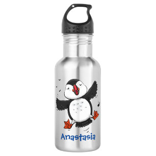 Botella De Agua Ilustracion de personalizado azul del ataúd flotan
