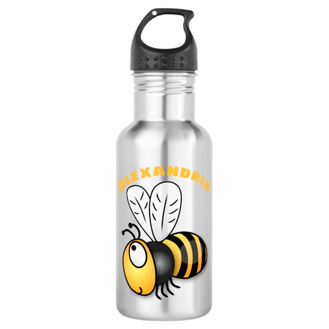 Botella De Agua Ilustracion de personalizado de abejas alegres (Anverso)