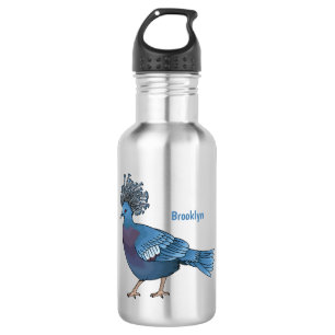 Botella De Agua Ilustracion de personalizado de ave de pichón coro