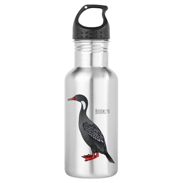 Botella De Agua Ilustracion de personalizado de aves cormoranes de (Anverso)