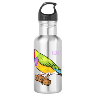 Botella De Agua Ilustracion de personalizado de aves silvestres de