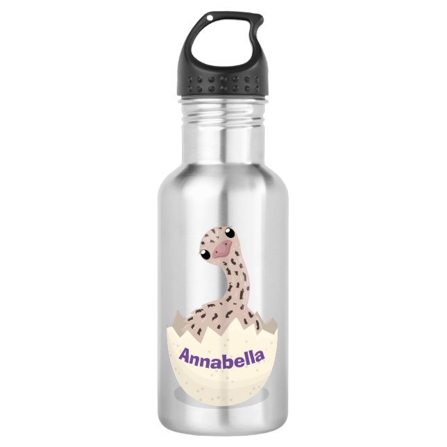 Botella De Agua Ilustracion de personalizado de avestruz de bebé (Anverso)