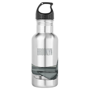 Botella De Agua Ilustracion de personalizado de aviones de combate