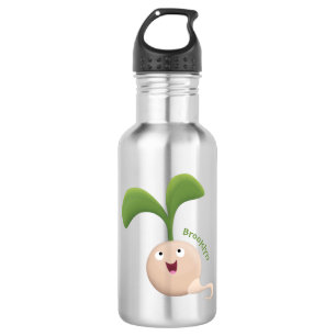 Botella De Agua Ilustracion de personalizado de brote de semillas