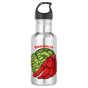 Botella De Agua Ilustracion de personalizado de cangrejo ermitaño