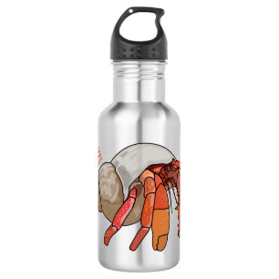 Botella De Agua Ilustracion de personalizado de cangrejo ermitaño