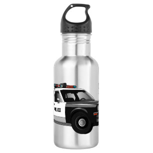 Botella De Agua Ilustracion de personalizado de coches de policía