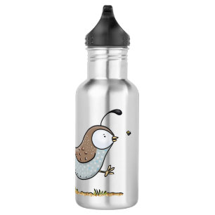 Botella De Agua Ilustracion de personalizado de codorniz de califo