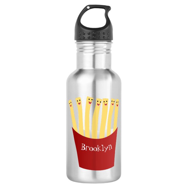 Botella De Agua Ilustracion de personalizado de comida rápida de p (Anverso)