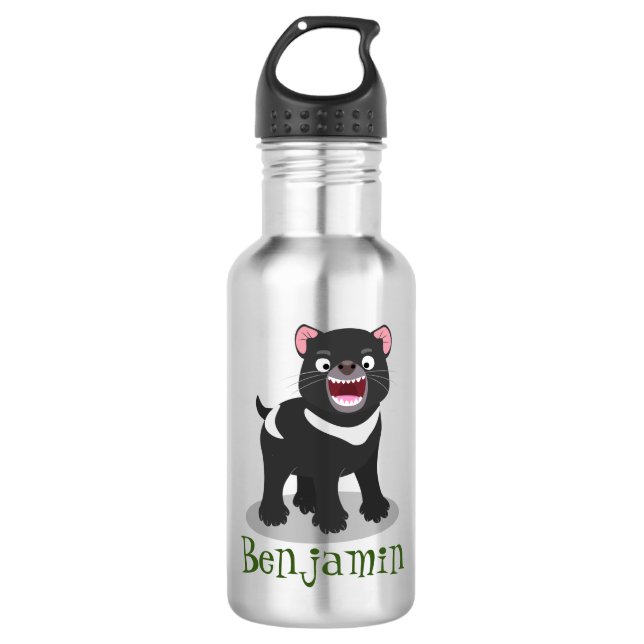 Botella De Agua Ilustracion de personalizado de demonio de Tasmani (Anverso)