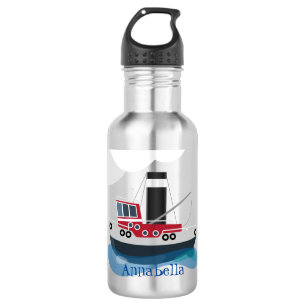 Botella De Agua Ilustracion de personalizado de embarcaciones de a
