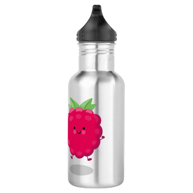Botella De Agua Ilustracion de personalizado de frambuesa alegre (Derecha)