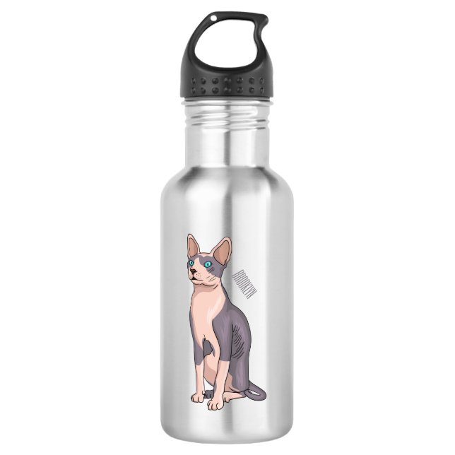 Botella De Agua Ilustracion de personalizado de gatos Sfinx (Anverso)