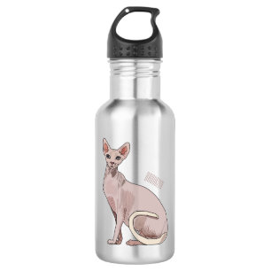 Botella De Agua Ilustracion de personalizado de gatos Sfinx