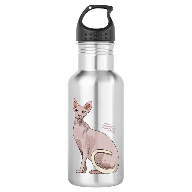 Botella De Agua Ilustracion de personalizado de gatos Sfinx (Anverso)