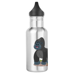 Botella De Agua Ilustracion de personalizado de gorila grande y fe