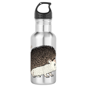 Botella De Agua Ilustracion de personalizado de hedgehog espinoso