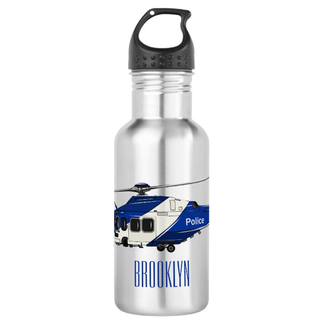 Botella De Agua Ilustracion de personalizado de helicópteros de la (Anverso)